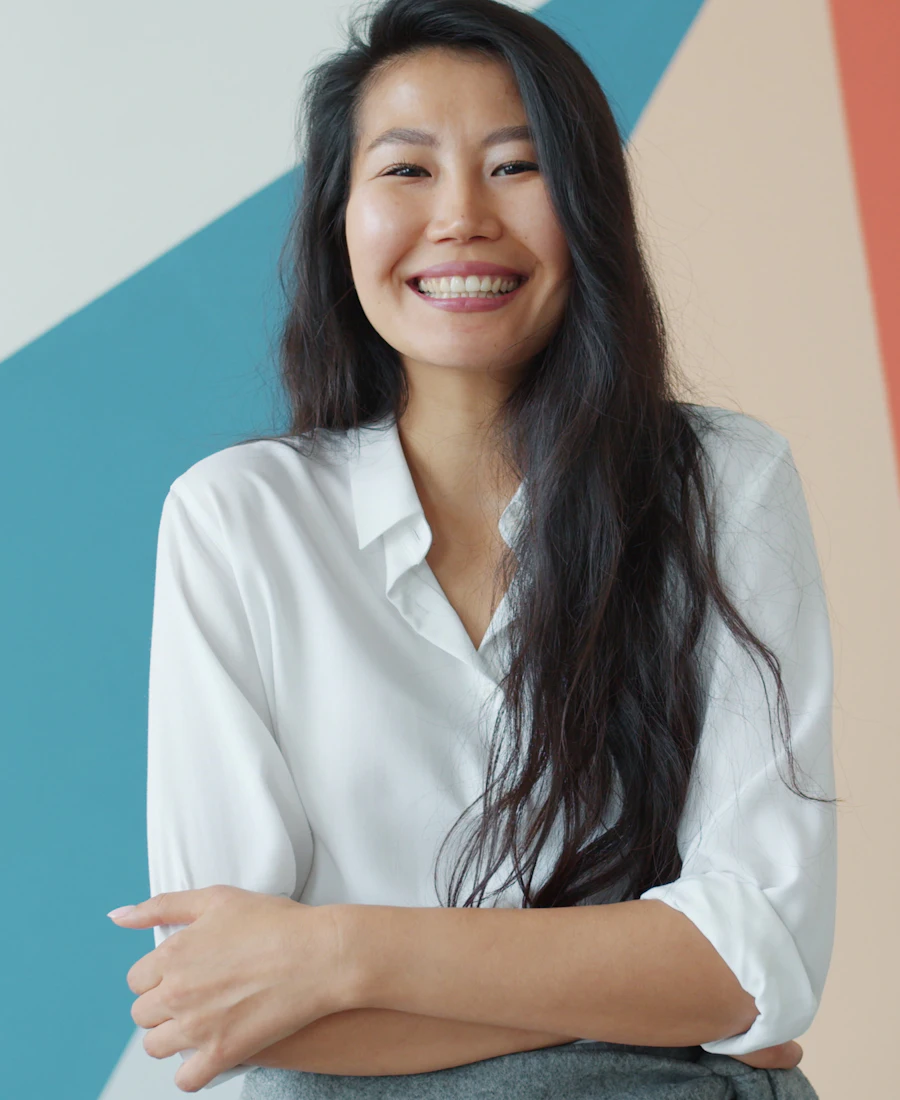Portrait representing Nan, a working mother in her early forties.